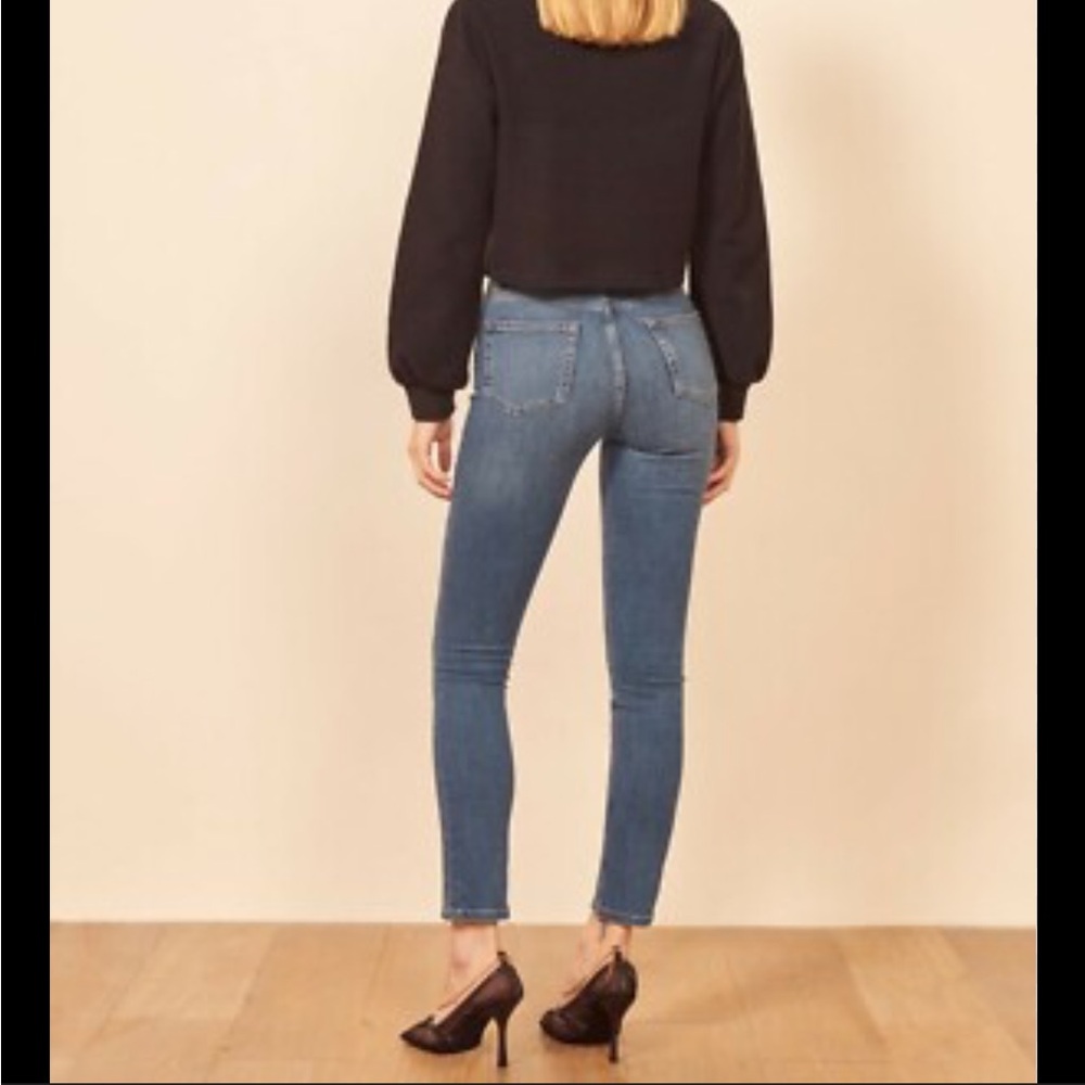 New!! Reformation Harper High Rise Classic Blue Skinny Jeans in Destin - Picture 3 of 8